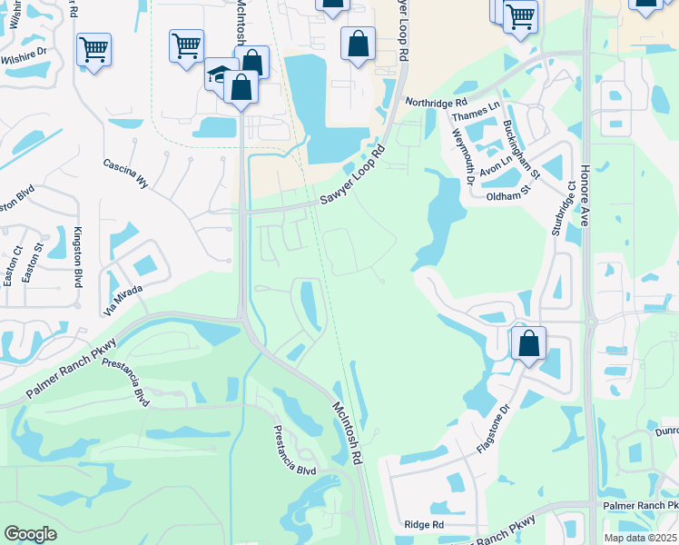 map of restaurants, bars, coffee shops, grocery stores, and more near 7082 Prosperity Circle in Sarasota