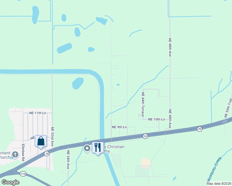 map of restaurants, bars, coffee shops, grocery stores, and more near 1476 Northeast 40th Avenue in Okeechobee
