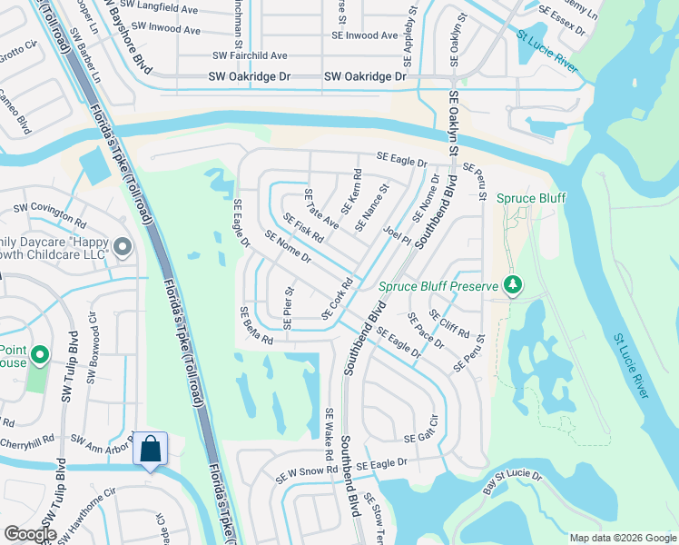 map of restaurants, bars, coffee shops, grocery stores, and more near 546 Southeast Nome Drive in Port St. Lucie