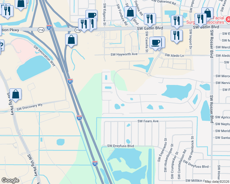 map of restaurants, bars, coffee shops, grocery stores, and more near 2015 Newport Isles Boulevard in Port St. Lucie