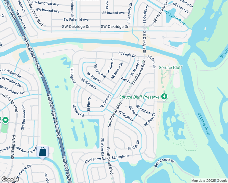 map of restaurants, bars, coffee shops, grocery stores, and more near 419 Southeast Cork Road in Port Saint Lucie