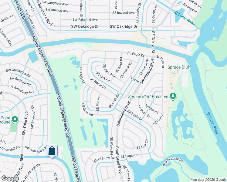 map of restaurants, bars, coffee shops, grocery stores, and more near 546 Southeast Nome Drive in Port St. Lucie