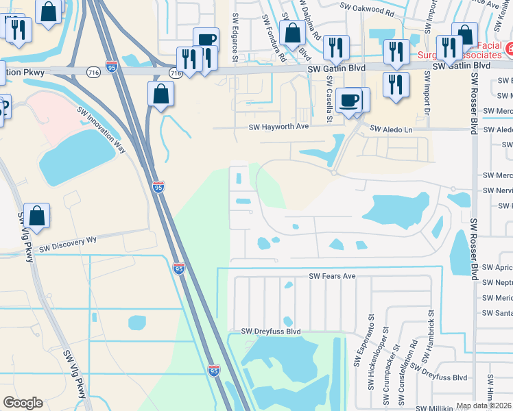 map of restaurants, bars, coffee shops, grocery stores, and more near 2015 Newport Isles Boulevard in Port St. Lucie