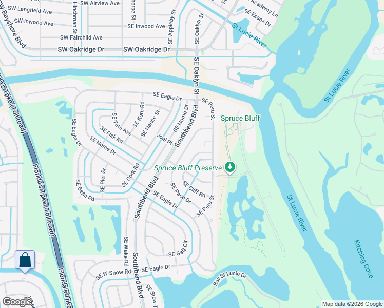 map of restaurants, bars, coffee shops, grocery stores, and more near 2826 Southeast Pace Drive in Port St. Lucie