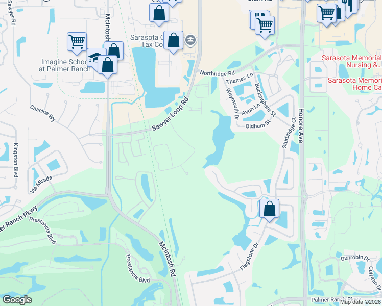 map of restaurants, bars, coffee shops, grocery stores, and more near 4900 Bridgehampton Boulevard in Sarasota
