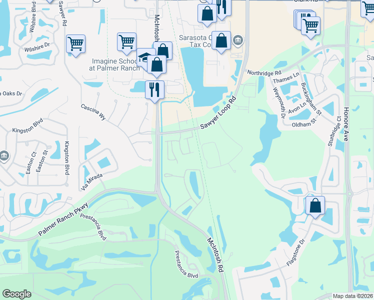 map of restaurants, bars, coffee shops, grocery stores, and more near in Sarasota