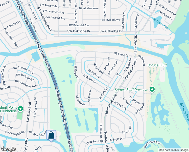 map of restaurants, bars, coffee shops, grocery stores, and more near 327 Southeast Fisk Road in Port St. Lucie