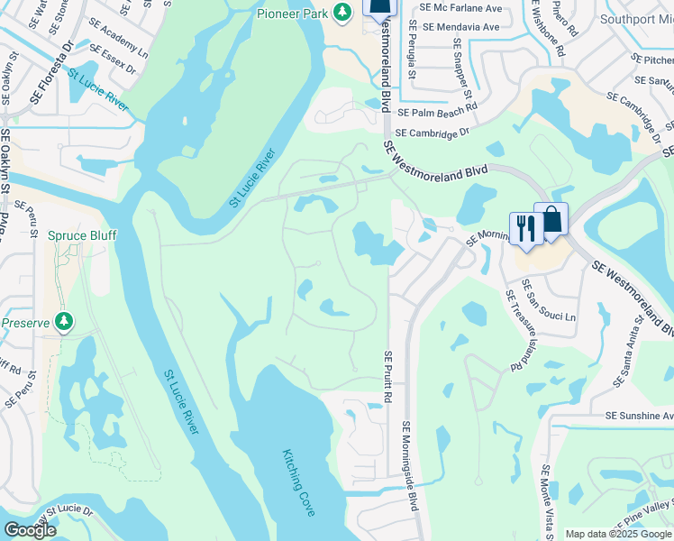 map of restaurants, bars, coffee shops, grocery stores, and more near 213 Southeast Via Sangro in Port St. Lucie