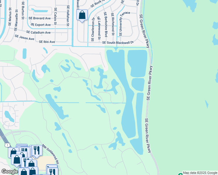 map of restaurants, bars, coffee shops, grocery stores, and more near 4353 Northwest Oak Branch Court in Jensen Beach