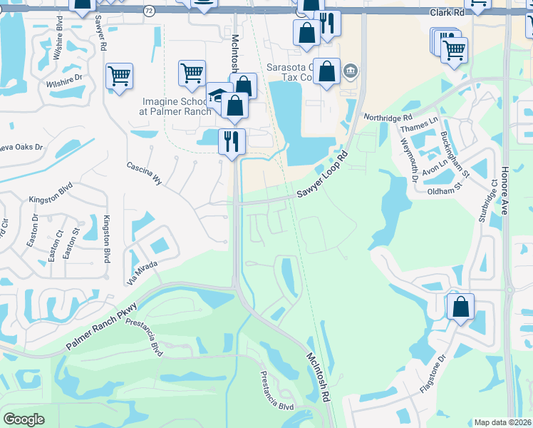 map of restaurants, bars, coffee shops, grocery stores, and more near in Sarasota