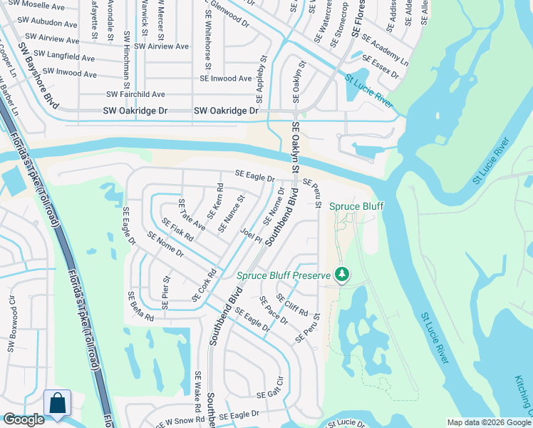 map of restaurants, bars, coffee shops, grocery stores, and more near 585 Southeast Nome Drive in Port St. Lucie