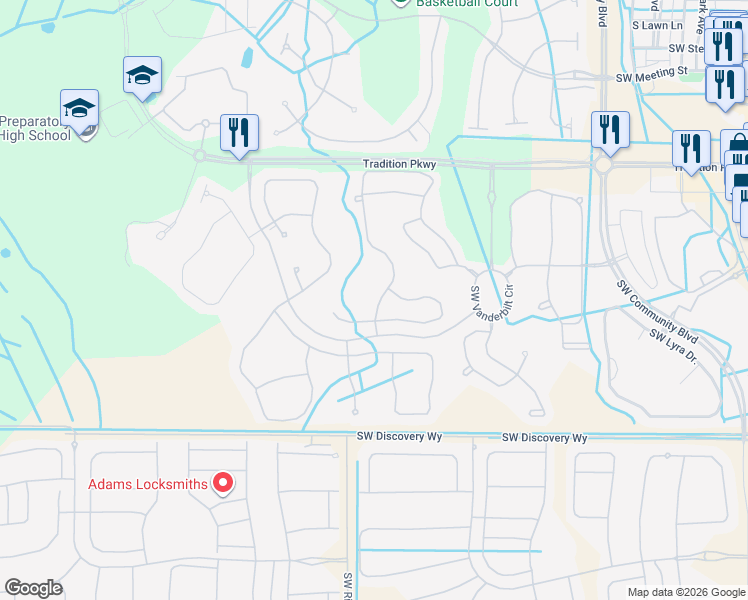 map of restaurants, bars, coffee shops, grocery stores, and more near 12142 Southwest Bennington Circle in Port St. Lucie