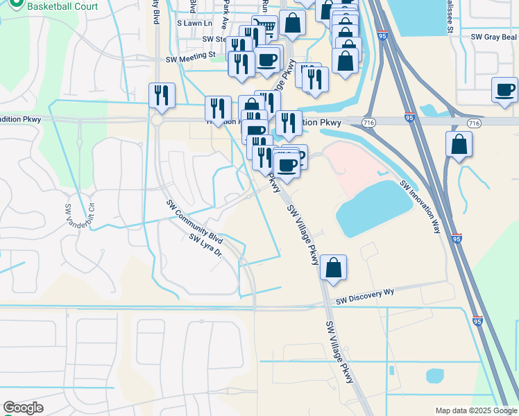 map of restaurants, bars, coffee shops, grocery stores, and more near 287 Village Pakwy Drive in Port Saint Lucie