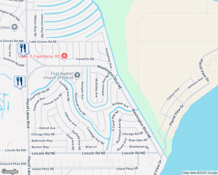 map of restaurants, bars, coffee shops, grocery stores, and more near 513 Rockefeller Avenue in Lake Placid