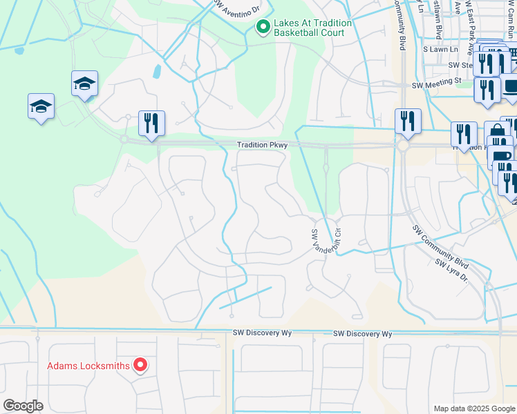 map of restaurants, bars, coffee shops, grocery stores, and more near 12099 Southwest Bennington Circle in Port St. Lucie