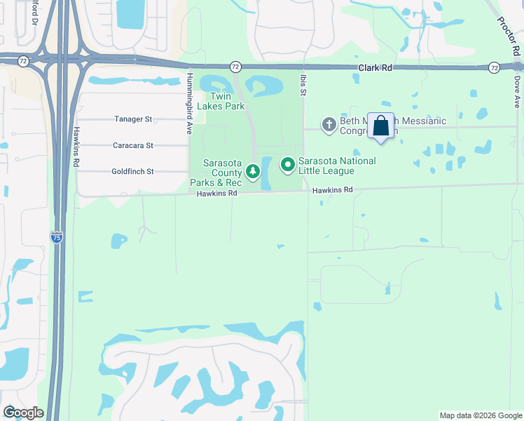 map of restaurants, bars, coffee shops, grocery stores, and more near 6722 Hawkins Road in Sarasota
