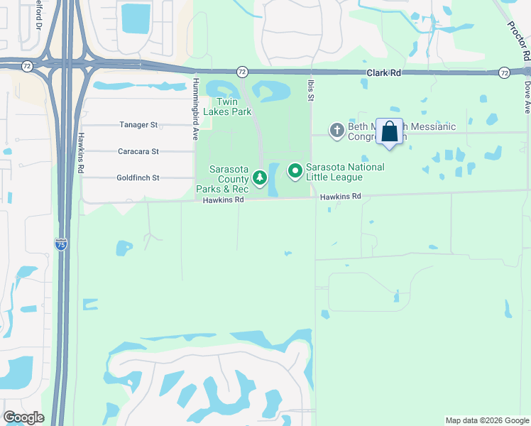 map of restaurants, bars, coffee shops, grocery stores, and more near 6722 Hawkins Road in Sarasota