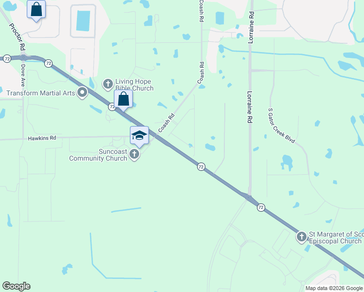 map of restaurants, bars, coffee shops, grocery stores, and more near 7812 Passionflower Drive in Sarasota