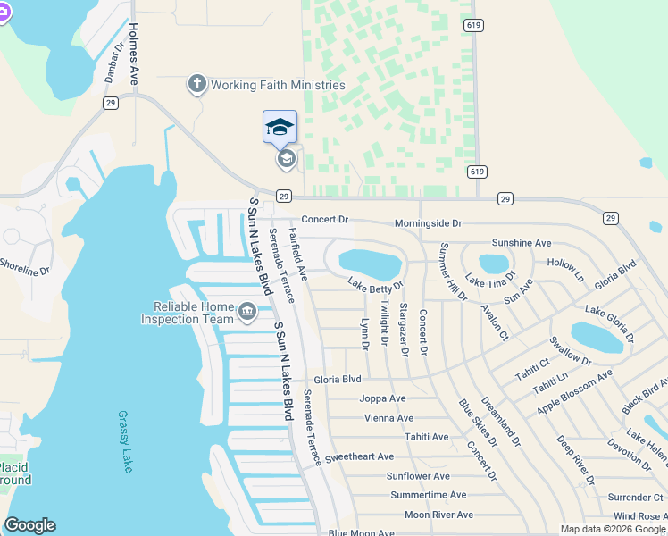 map of restaurants, bars, coffee shops, grocery stores, and more near 820 Lake Betty Dr in Lake Placid