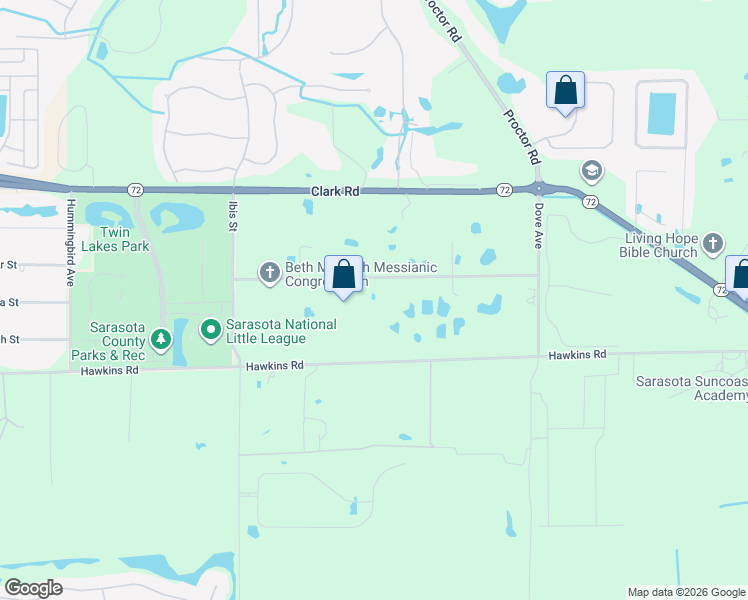 map of restaurants, bars, coffee shops, grocery stores, and more near 7212 Curlew Road in Sarasota