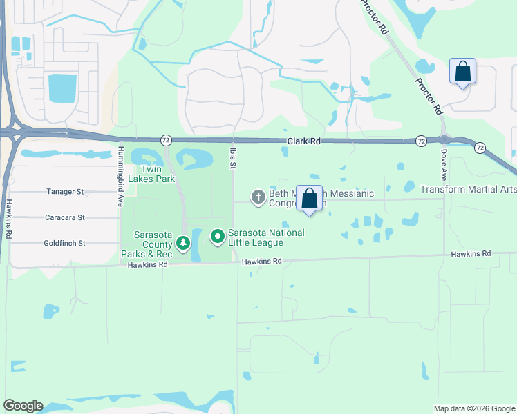 map of restaurants, bars, coffee shops, grocery stores, and more near 6946 Curlew Road in Sarasota