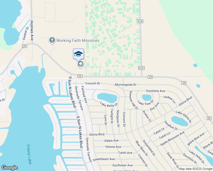 map of restaurants, bars, coffee shops, grocery stores, and more near 716 Concert Drive in Lake Placid