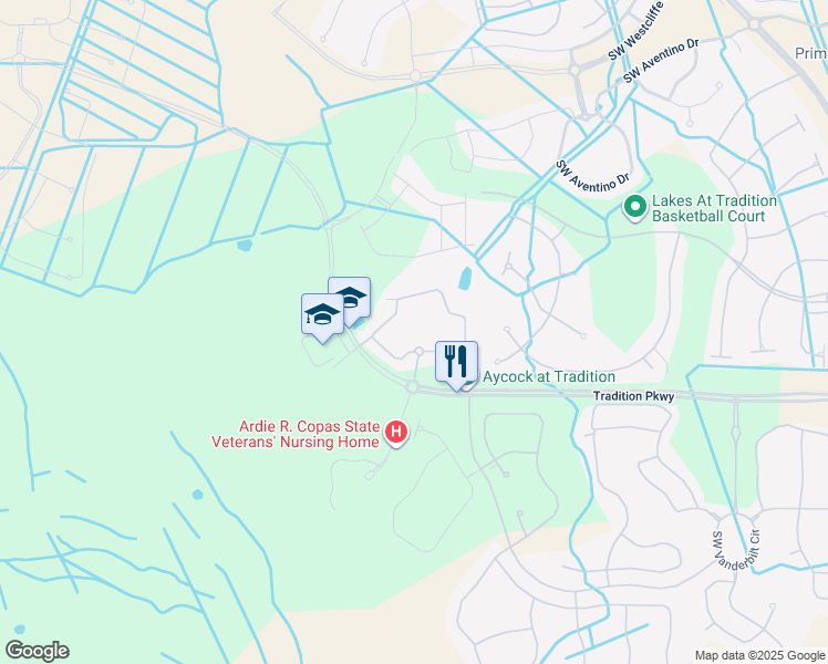 map of restaurants, bars, coffee shops, grocery stores, and more near 10685 Southwest Stony Creek Way in Port St. Lucie