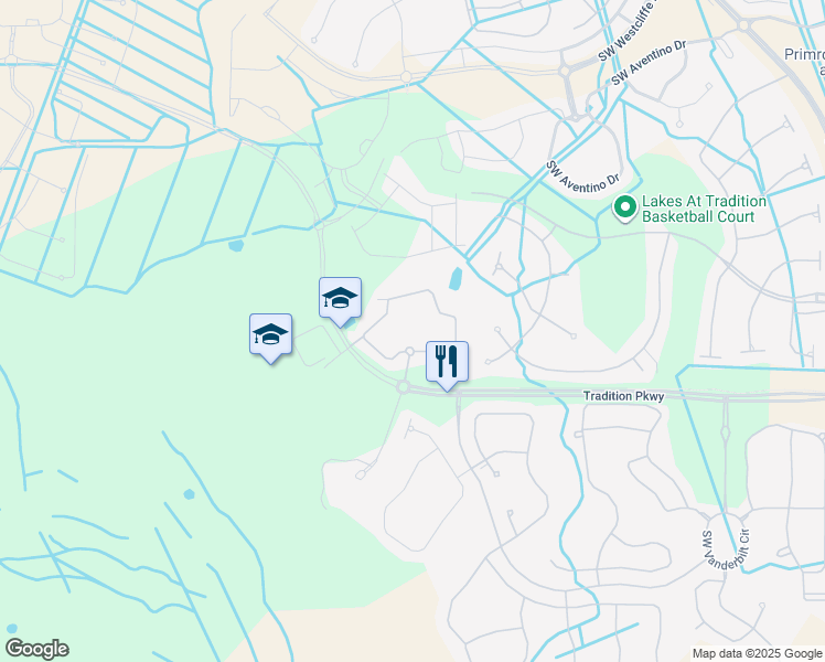 map of restaurants, bars, coffee shops, grocery stores, and more near 10685 Southwest Stony Creek Way in Port St. Lucie