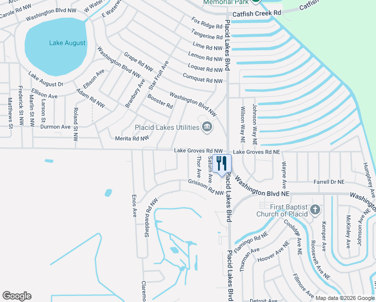 map of restaurants, bars, coffee shops, grocery stores, and more near 100 Glenn Avenue Northwest in Lake Placid