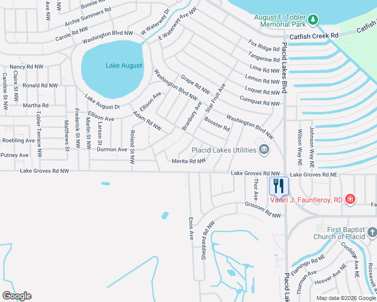 map of restaurants, bars, coffee shops, grocery stores, and more near Herman Avenue in Lake Placid