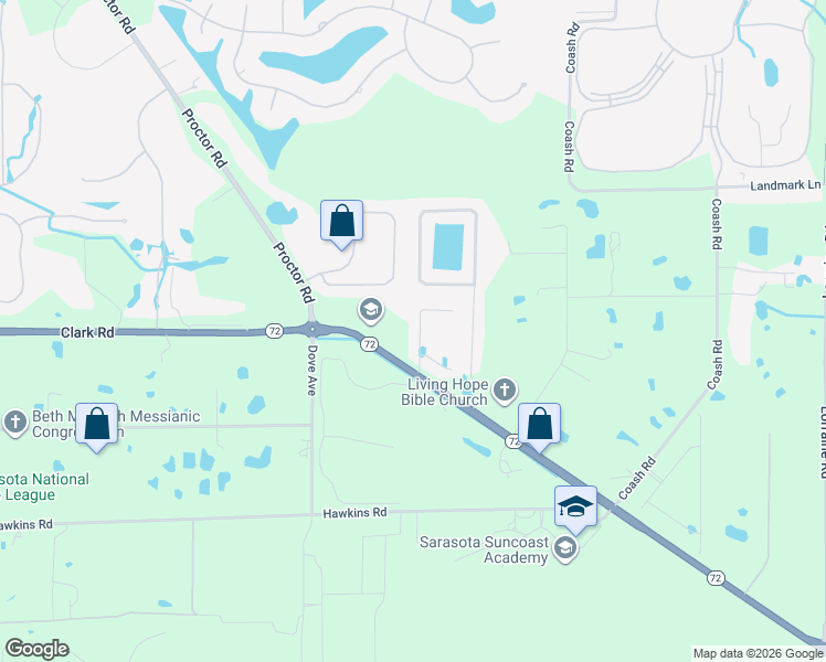 map of restaurants, bars, coffee shops, grocery stores, and more near 7765 Sandhill Lake Drive in Sarasota