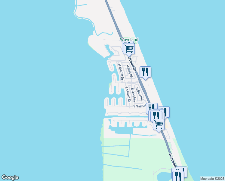 map of restaurants, bars, coffee shops, grocery stores, and more near 10751 South Ocean Drive in Jensen Beach