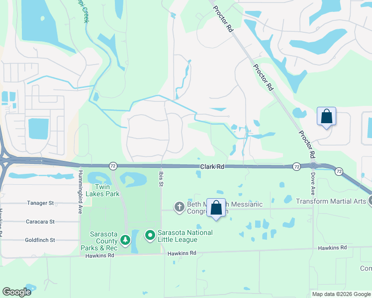 map of restaurants, bars, coffee shops, grocery stores, and more near 6940 Scrub Jay Drive in Sarasota