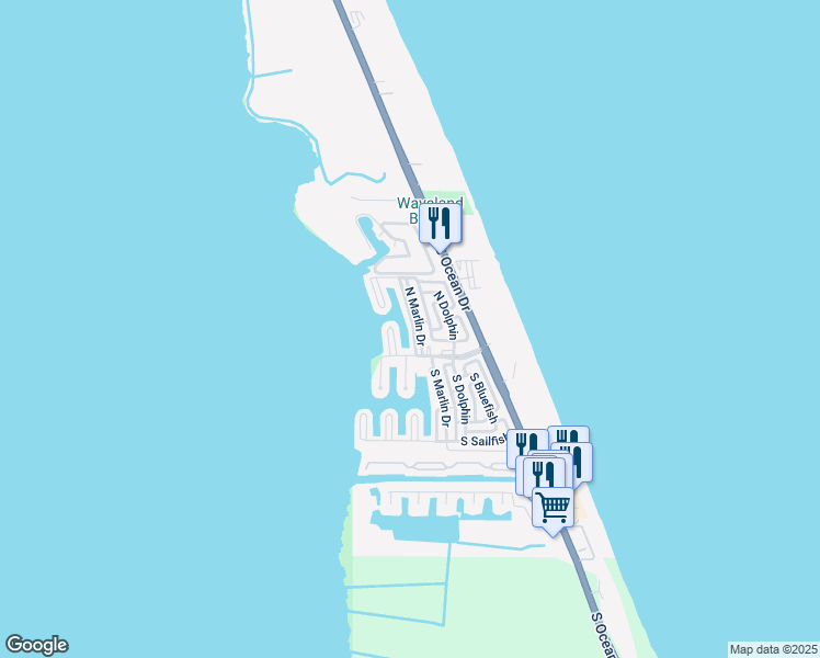 map of restaurants, bars, coffee shops, grocery stores, and more near 10701 South Ocean Drive in Jensen Beach