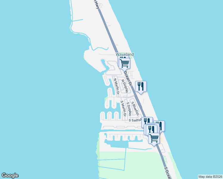 map of restaurants, bars, coffee shops, grocery stores, and more near 10701 South Ocean Drive in Jensen Beach