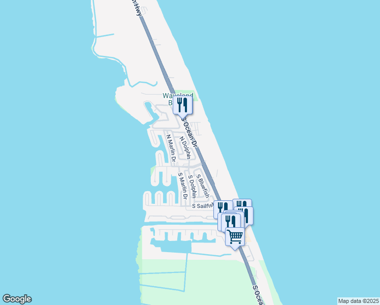 map of restaurants, bars, coffee shops, grocery stores, and more near 10725 South Ocean Drive in Jensen Beach