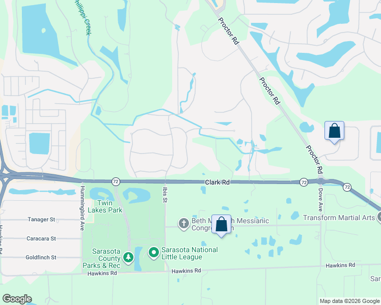 map of restaurants, bars, coffee shops, grocery stores, and more near 6981 Scrub Jay Drive in Sarasota