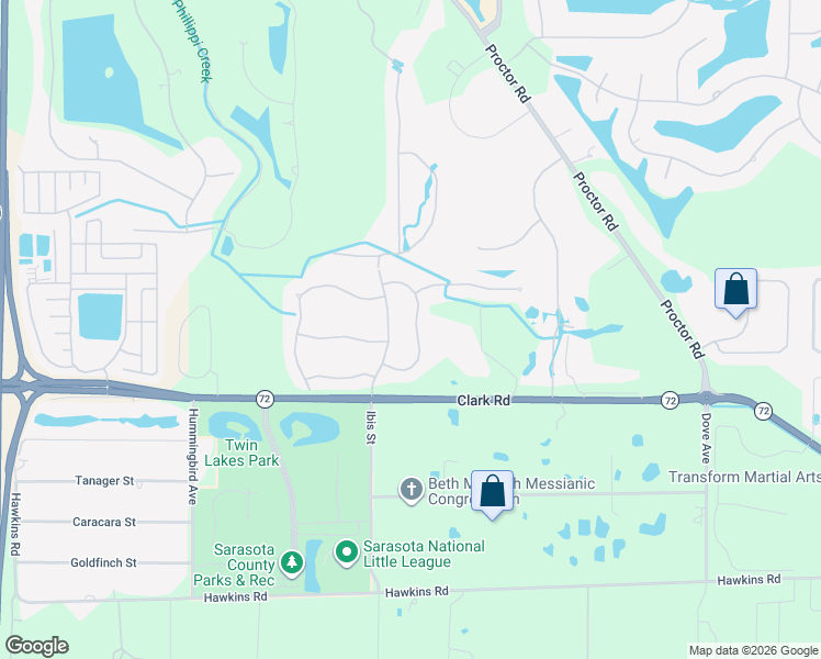 map of restaurants, bars, coffee shops, grocery stores, and more near 6981 Scrub Jay Drive in Sarasota