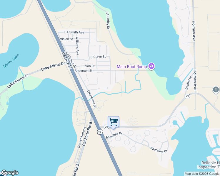 map of restaurants, bars, coffee shops, grocery stores, and more near 125 Taylor Street in Lake Placid