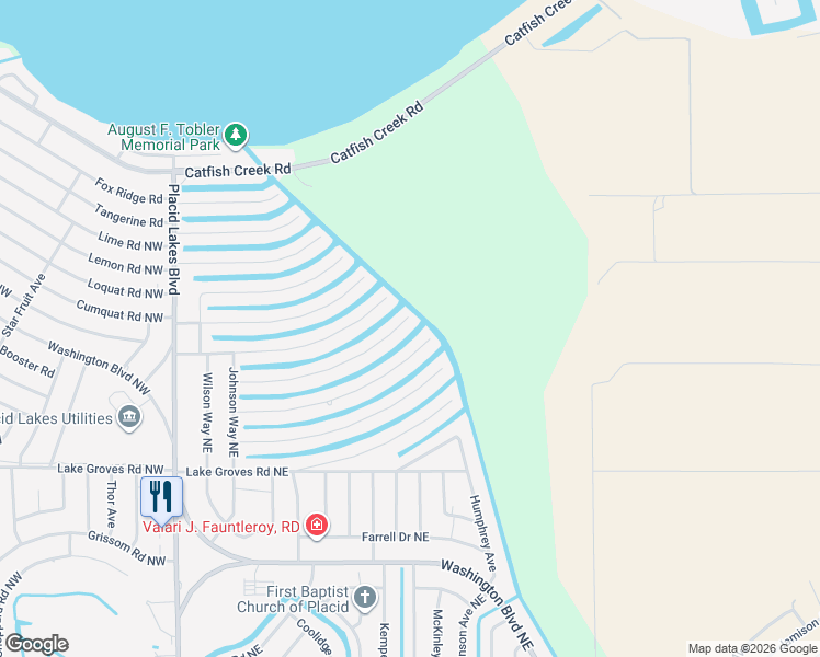 map of restaurants, bars, coffee shops, grocery stores, and more near 153 Citrus Rd NE in Lake Placid