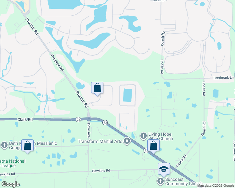 map of restaurants, bars, coffee shops, grocery stores, and more near 6219 Aventura Drive in Sarasota