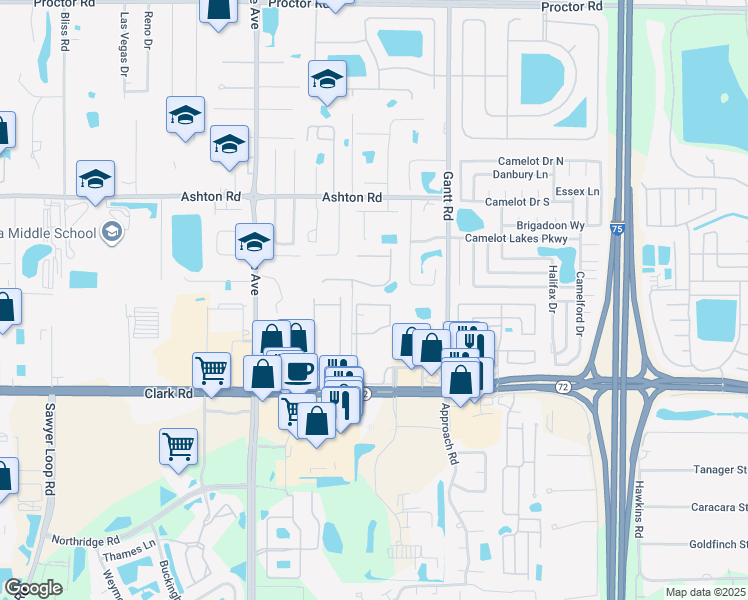 map of restaurants, bars, coffee shops, grocery stores, and more near 5534 Cartagena Drive in Sarasota