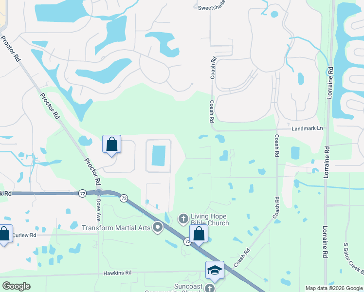 map of restaurants, bars, coffee shops, grocery stores, and more near 6251 Aventura Drive in Sarasota