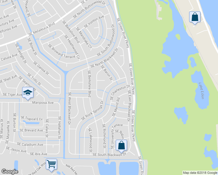 map of restaurants, bars, coffee shops, grocery stores, and more near 2267 Southeast Rock Springs Drive in Port Saint Lucie