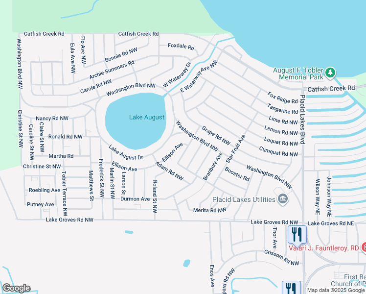 map of restaurants, bars, coffee shops, grocery stores, and more near 219 Ellison Avenue in Lake Placid