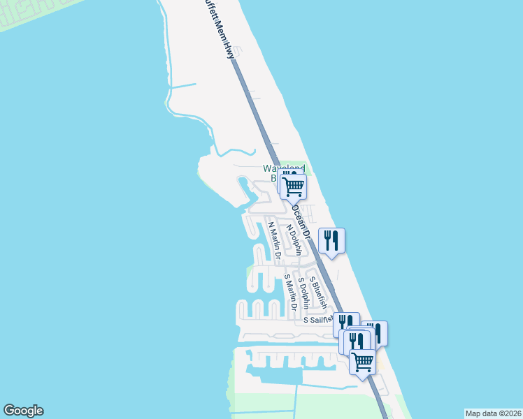 map of restaurants, bars, coffee shops, grocery stores, and more near 77 South Las Olas Drive in Jensen Beach