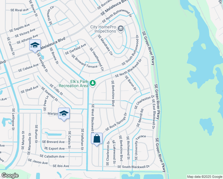 map of restaurants, bars, coffee shops, grocery stores, and more near 2241 Southeast Berkshire Boulevard in Port St. Lucie