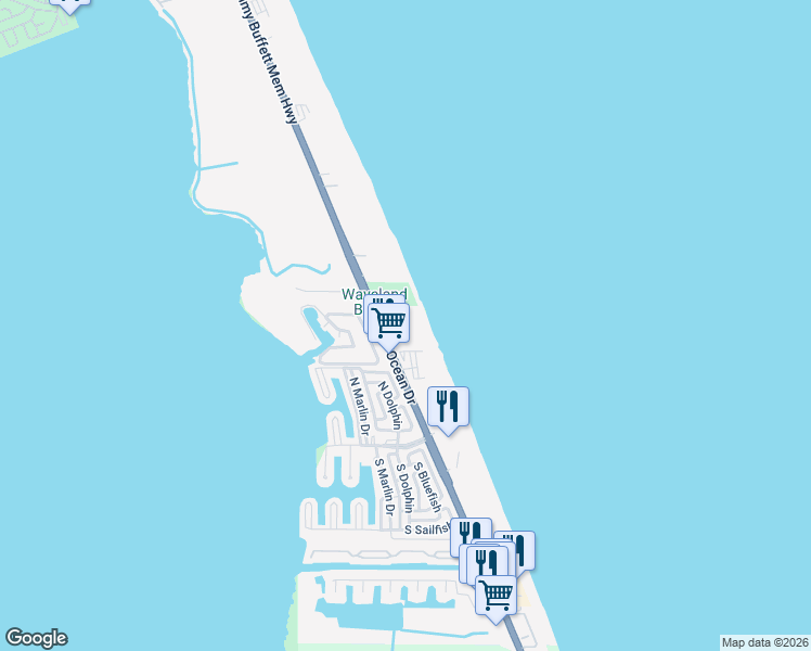 map of restaurants, bars, coffee shops, grocery stores, and more near 10410 South Ocean Drive in Jensen Beach