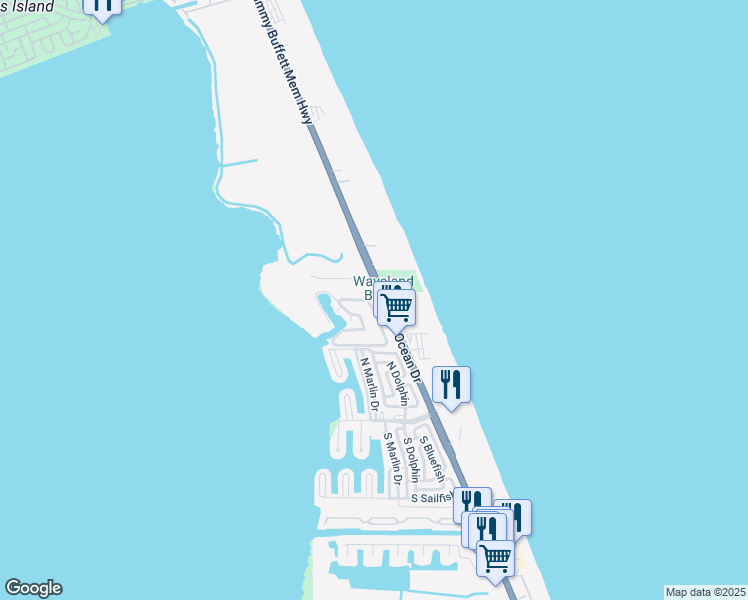 map of restaurants, bars, coffee shops, grocery stores, and more near 117 North Las Olas Drive in Jensen Beach