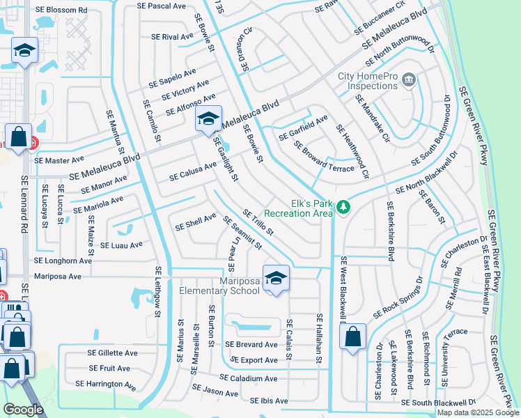 map of restaurants, bars, coffee shops, grocery stores, and more near 2631 Southeast Osage Avenue in Port St. Lucie